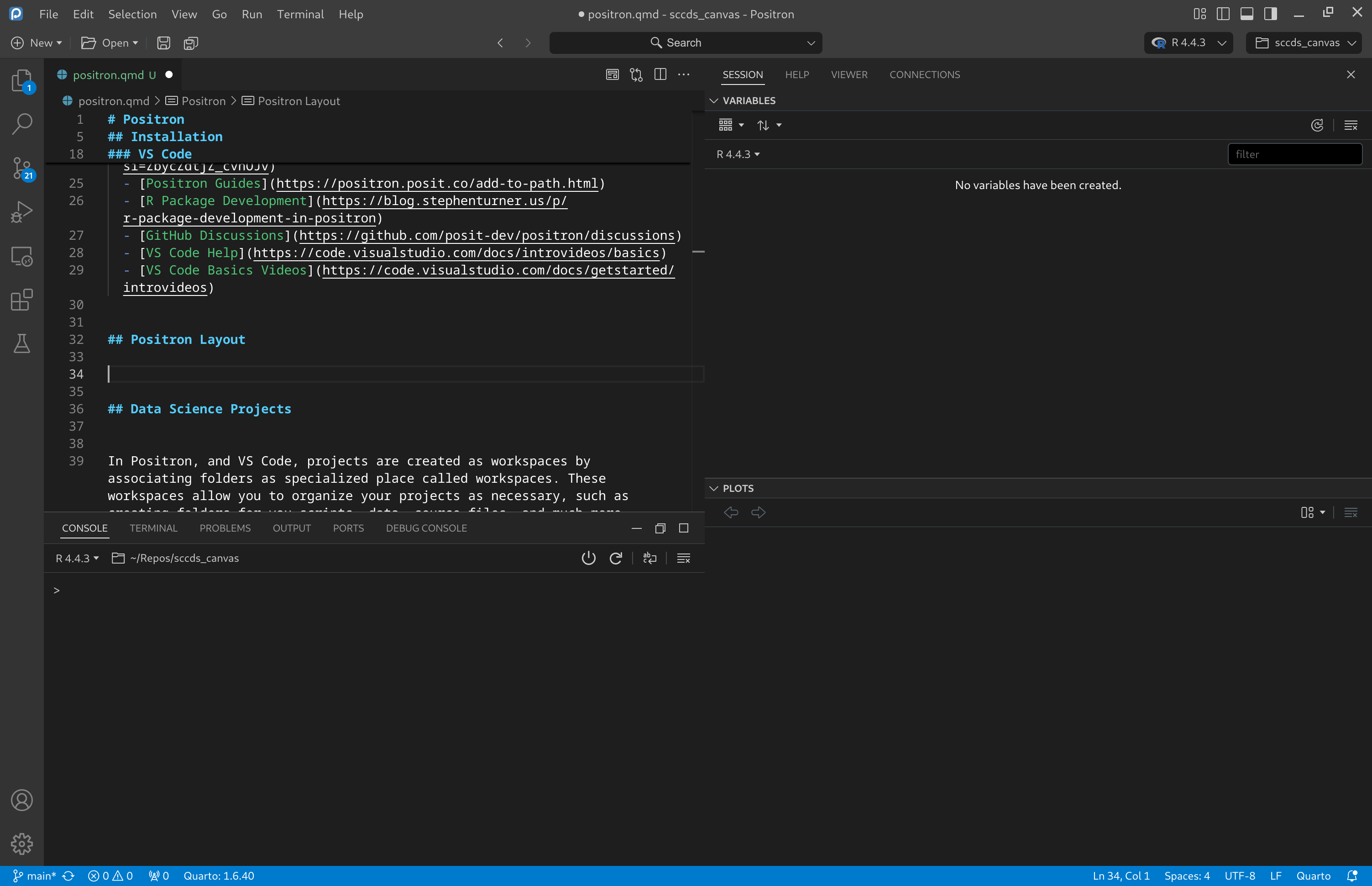 An image displaying the Positron IDE.