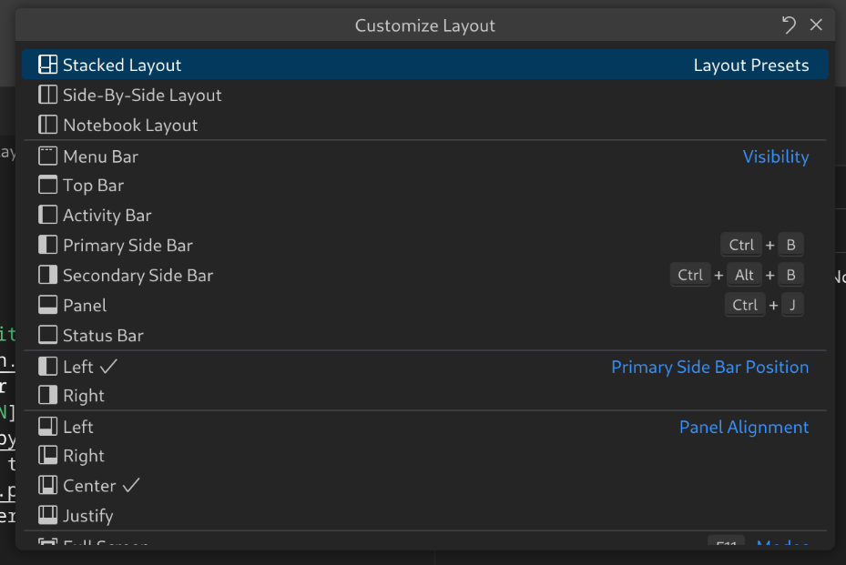 An image allowing users to change they layout of an Positron